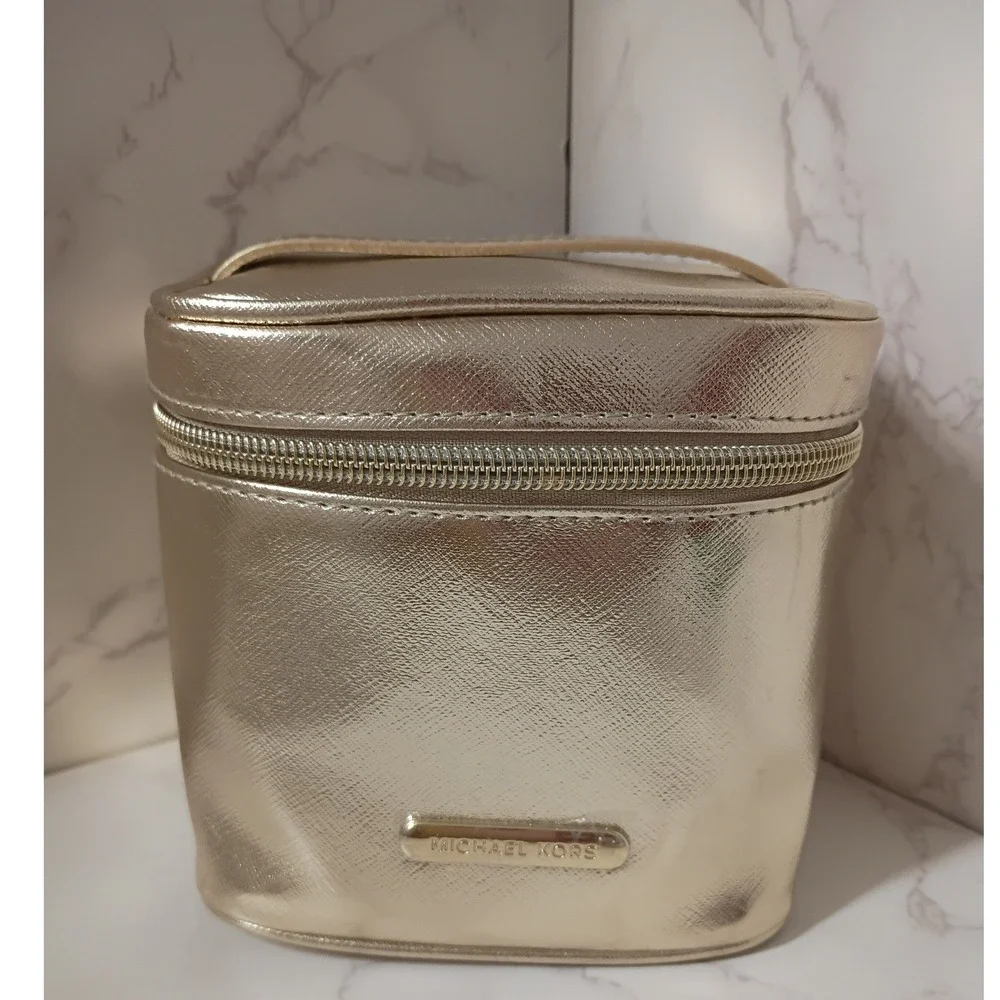 Michael Kors Metallic Gold Cosmetic Case NWOT